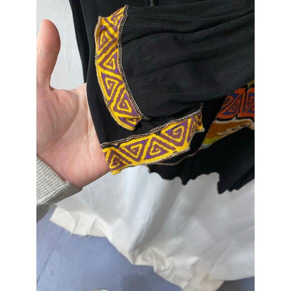 Fresh Groove Pieced Black Art to Wear Artsy Lagenlook Tunic Large - Picture 3 of 8